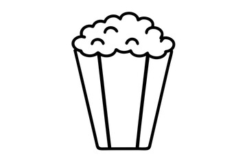 pop corn silhouette vector icon, white background