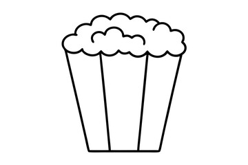 pop corn silhouette vector icon, white background