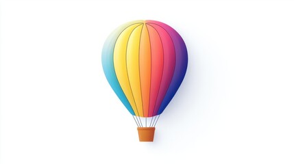 Naklejka premium Abstract hot air balloon in a minimalist style, isolated on white background.