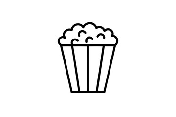 pop corn silhouette vector icon, white background