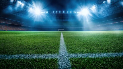 Obraz premium Soccer Stadium with Pristine Grass Ideal for Matches and Events