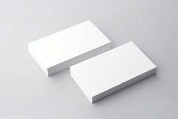 Business card white paper white background.