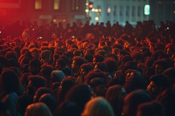 Photography of large audience nightlife celebration concert.