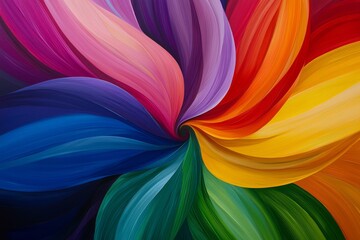 Naklejka premium Colorful abstract swirl design with vibrant hues on a dark background.