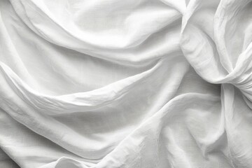 Obraz premium Soft, draped white fabric background showcasing elegant texture and gentle folds, perfect for design and textile applications.