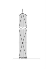 Line illustration of the 181 Fremont Street building in San Francisco, California, United States.