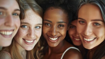 Obraz premium Portrait of a group of women smiling together