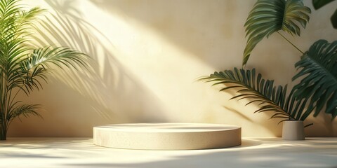 Fototapeta premium Abstract 3D Render of White Background with Shadows