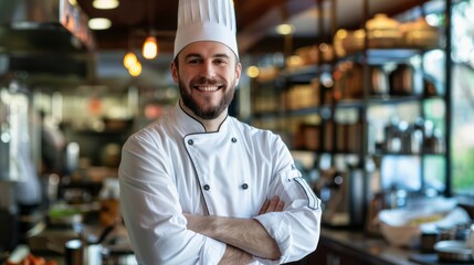 Fototapeta premium Portrait of a smiling chef with crossed arms