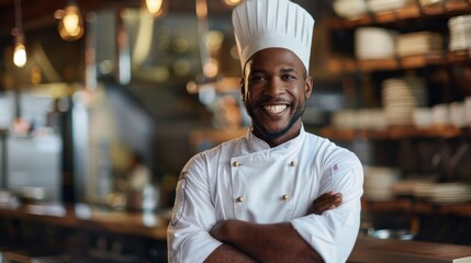 Fototapeta premium Portrait of a smiling chef with crossed arms