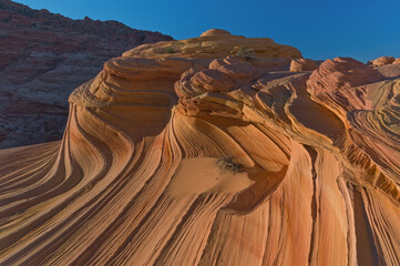 Rocky, desert landscape of the Wave, Coyote Buttes Paria Canyon-Vermillion Cliffs Wilderness Area, Arizona, USA