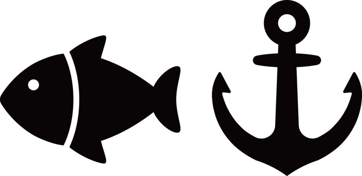 魚　錨　アイコン