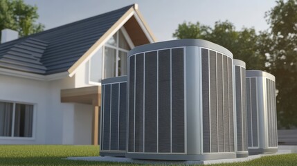 Efficient Air Source Heat Pump Systems Installed at a Residential Property for Sustainable Climate Control