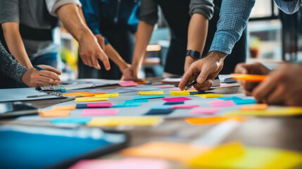 Obraz premium A team of strategists brainstorming unique approaches to overcome a competitive business challenge