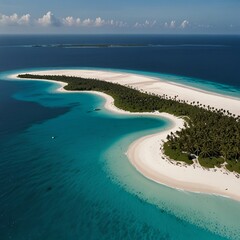 A sweeping drone shot over a winding river meeting the ocean, with turquoise waves breaking along the shore and lush green hills rising in the distance