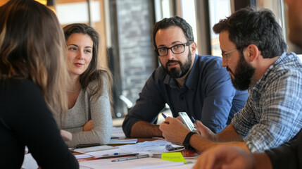 Entrepreneurs brainstorming how to disrupt the transportation industry with innovative solutions