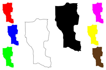 Donga Department (Departments of Benin, Republic of Benin, Dahomey) map vector illustration, scribble sketch Donga map