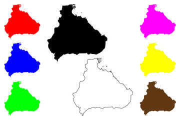 Kangwon Province (Democratic Peoples Republic of Korea, DPRK, DPR Korea, Provinces of North Korea) map vector illustration, scribble sketch Kangwondo map