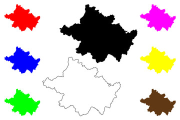 Fototapeta premium County Tyrone (United Kingdom, Northern Ireland, Counties of Northern Ireland) map vector illustration, scribble sketch Tyrone map