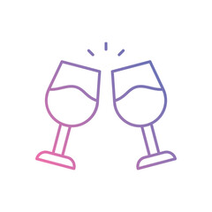 Wine Glasses vector icon stock illustration