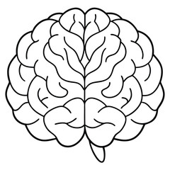 Human Brain vector silhouette line art style 