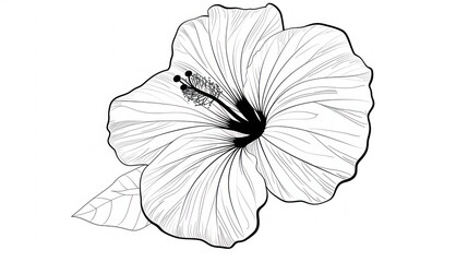 Simple outline of a hibiscus flower