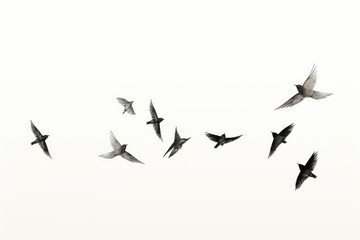 Fototapeta premium Birds flying animal flock line.