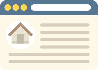 Obraz premium Website is displaying information about a property for sale, featuring a house icon