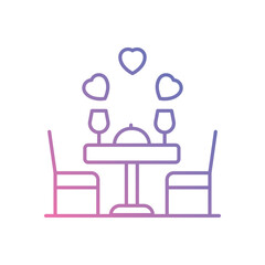 Romantic Dinner vector icon stock illustration