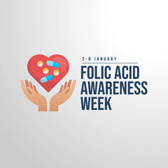 Folic Acid Awareness Week vector design template good for celebration usage. Folic Acid Awareness Week design. flat design. eps 10.