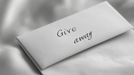 Minimalist envelope concept - "give away" theme for invitation, gift exchange, or event announcement
