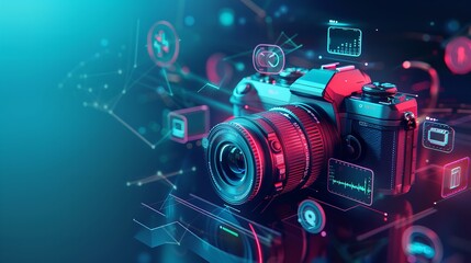 World Photographer Day illustration with graphic icons