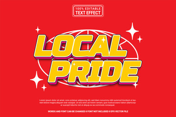 Editable text effect - Futuristic Local Pride template style modern premium vector