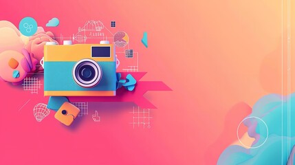 World Photographer Day illustration with graphic icons