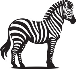  Zebra black white stripes silhouette vector art illustration.
