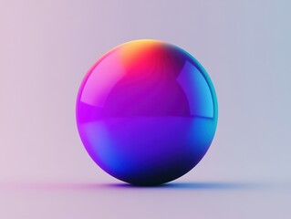Colorful gradient sphere on a smooth pastel background.