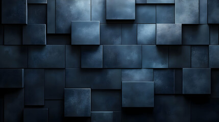 Abstract Geometric Shapes with Dark Blue Tones