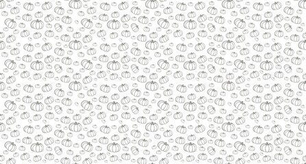 a seamless pattern of black and white pumpkins. Doodle seamless pattern pumpkins. Vegetables seamless pattern, isolated background