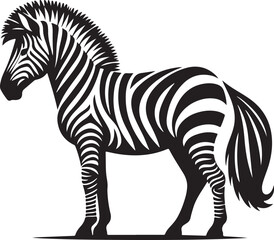 Obraz premium Zebra black white stripes silhouette vector art illustration. 