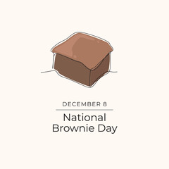 National Brownie Day vector design template good for celebration usage. National Brownie Day design. continuous line drawing. eps 10.