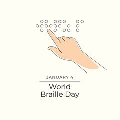 World Braille Day vector design template good for celebration usage. World Braille Day design. continuous line drawing. eps 10.