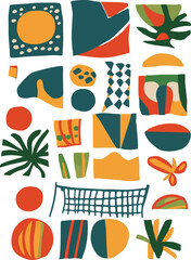 Abstract geometric shapes in bold colors