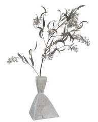 Beautiful dried flower bouquet arrangement in a stylish ceramic vase as home decoration. Art decor gift for Anniversary, birthday, mothers day, ads, banner, social media