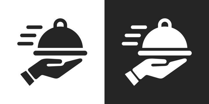 Catering food sign black and white icon vector design