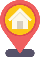 Red location pin is showing a house symbol, suggesting a home address