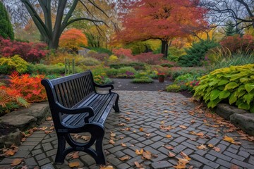 Beautiful garden outdoors autumn nature.