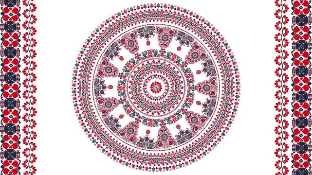 Traditional Hungarian motion graphic repeating loop, abstract 4k design