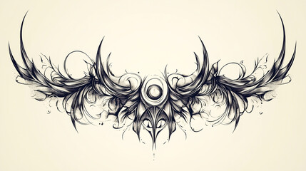 Intricate Bold Tattoo Design with Elegant Lines