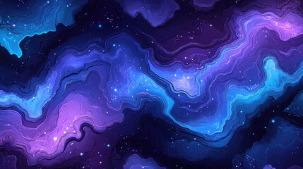 Abstract Blue and Purple Liquid Waves
