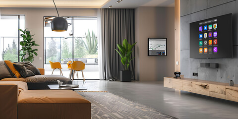 Modern Living Room: A Blend of Technology and Minimalist Design"
Smart homes incorporate modern design and technology for a seamless living experience.